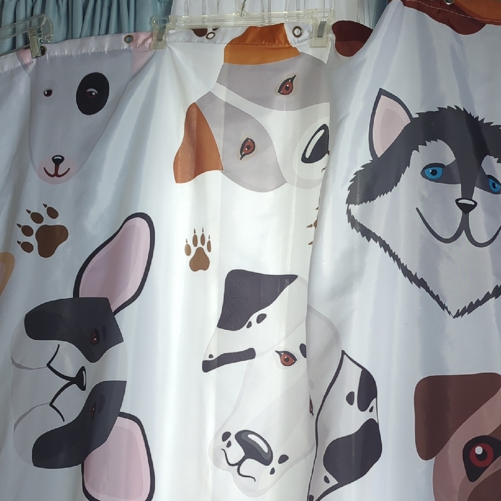 Dog Pattern Shower Curtain - Multicolor - Picture 5 of 5